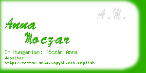 anna moczar business card