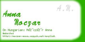 anna moczar business card